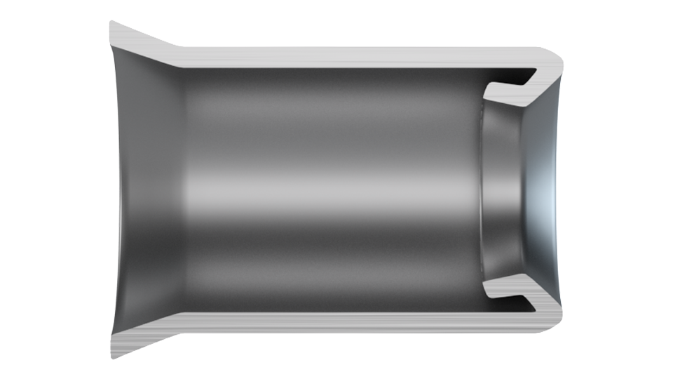 Part with folded-in tip