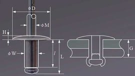 Large flange - Standard blind rivet
